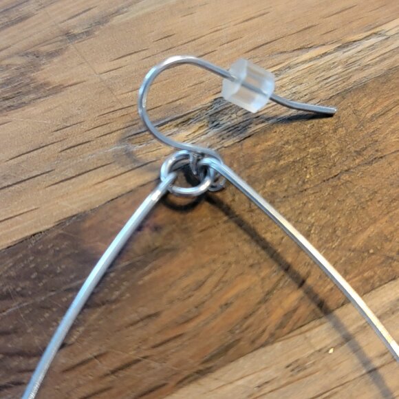 Pink/Peach Faceted Bead Dangle Earrings - Picture 4 of 7